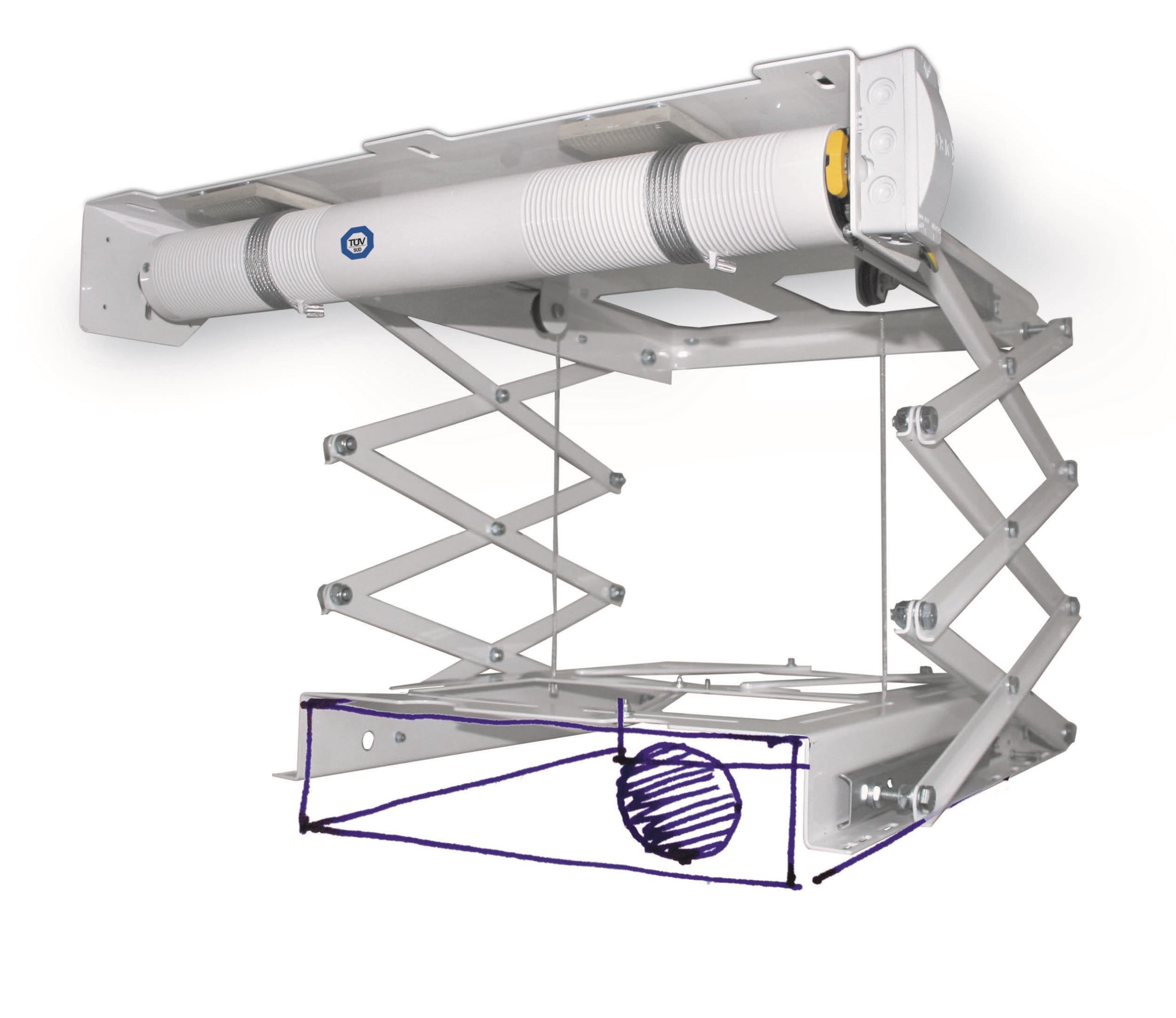 PeTa Deckenlift ultraflach, Hubhöhe 120 cm 